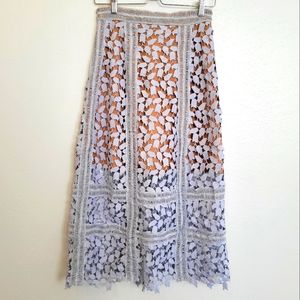 Roselani Lace Maxi Skirt Size Large Purple